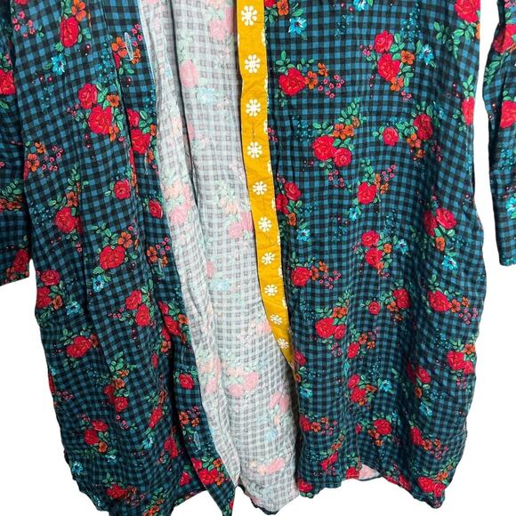 Matilda Jane Fa La La Shirt Dress Layering Top FLAW Gingham Plaid Rose Medium - Picture 4 of 7